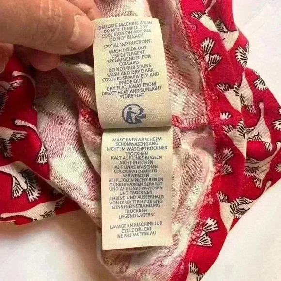 Boden Red Geese print Geometric Modal Tank Dress Size 18Long - Picture 7 of 8